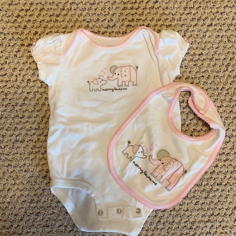 Carters bodysuit with matching bib